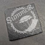 Schieferplatte / Servierplatte Quadrat 13x13 cm