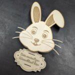 Geschenkbox Hase aus Holz (mit optionalem Schild)