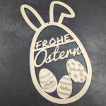 Holzschild Osterei mit Ohren