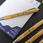 Bambus Kugelschreiber mit Metallclip