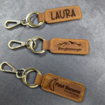 Echtleder Schlüsselanhänger (inkl. Ring & Karabiner)