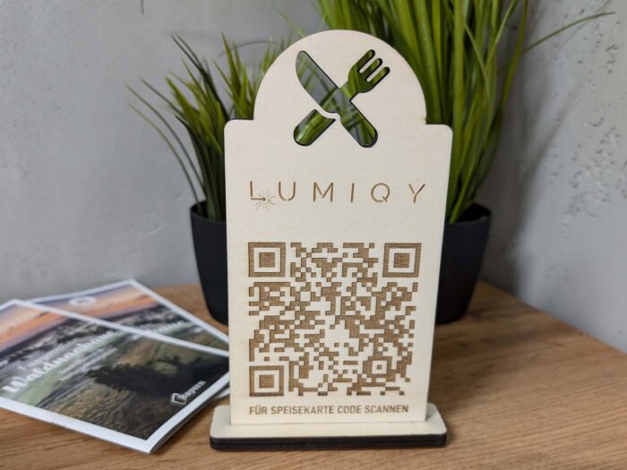 QR-Code Holz-Aufsteller für kostenloses WLAN, Google-Bewertungen, Instagram & Speisekarten – Bild 5