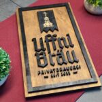 Dein Logo auf Holzplatte (40 cm oder 80 cm, konfigurierbar)