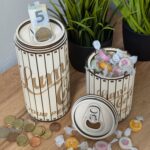 Geschenkbox & Spardose Getränkedose/Bierdose aus Holz (330 ml oder 500 ml)