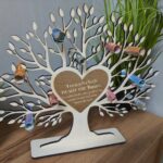 Großer Geldbaum aus Holz mit Ständer und optionaler Wunschgravur