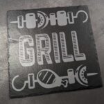 Schieferplatte / Servierplatte Quadrat 15x15 cm