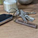 Vierkant-Schlüsselanhänger aus Walnussholz (inkl. Ring)