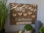 Holzbrett "Familie / Enkelkinder / Freunde machen das Leben schöner" für bis zu 10 Namen