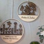 Rundes Willkommensschild aus Holz (2 Motive)
