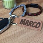 Kunstleder Schlüsselanhänger (inkl. Ring & Karabiner)
