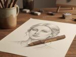 Natürlicher Holz-Ast-Bleistift mit Rinde – Bild 2