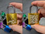 Massives Vorhängeschloss / Liebesschloss für Paare mit 2 Schlüsseln (6 Farben) – Bild 5